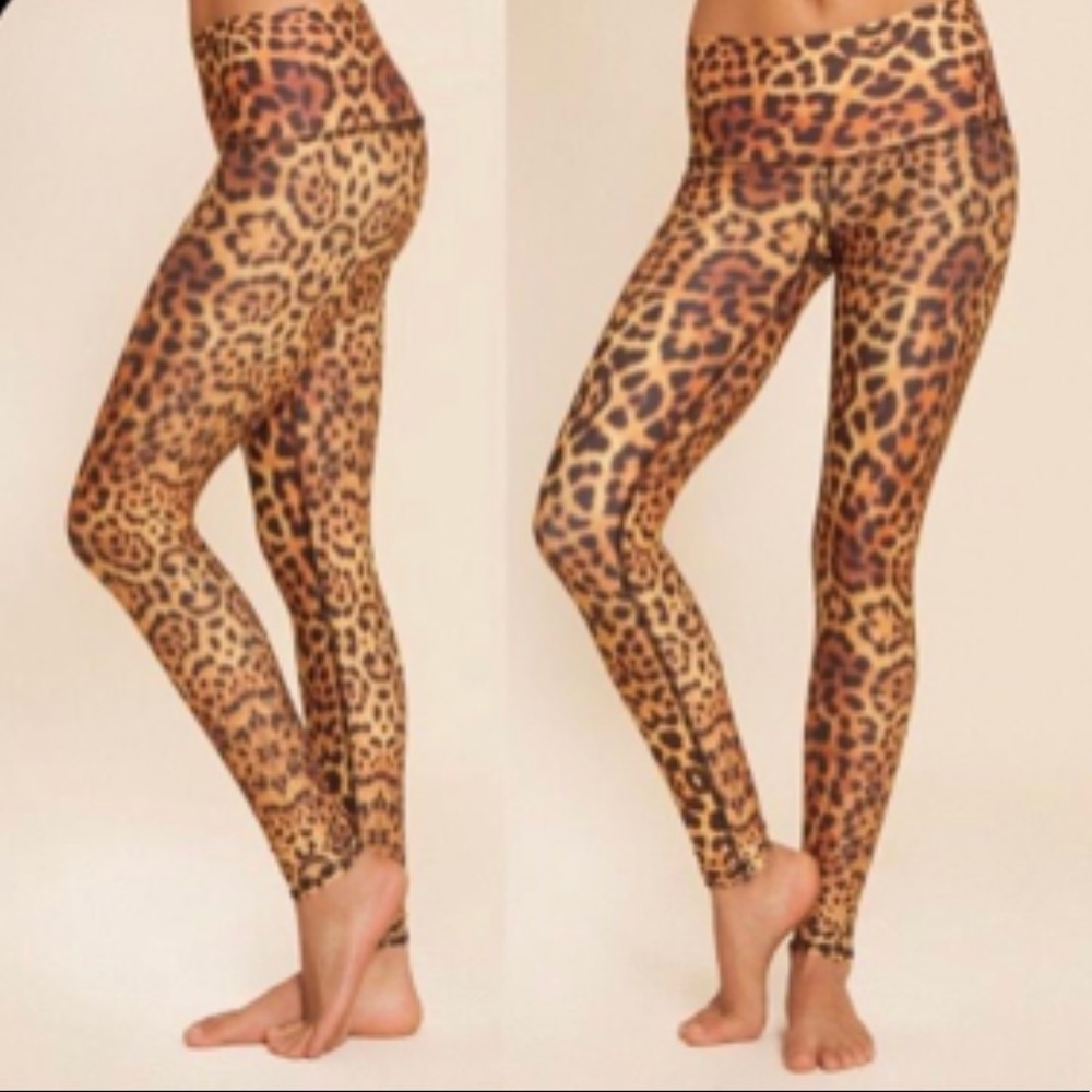 Teeki Gold Awakening Leopard Leggings sz Med